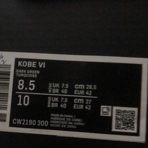 Men’s KOBE VI Size 8.5 US. Never Worn. Original Out Of Box.